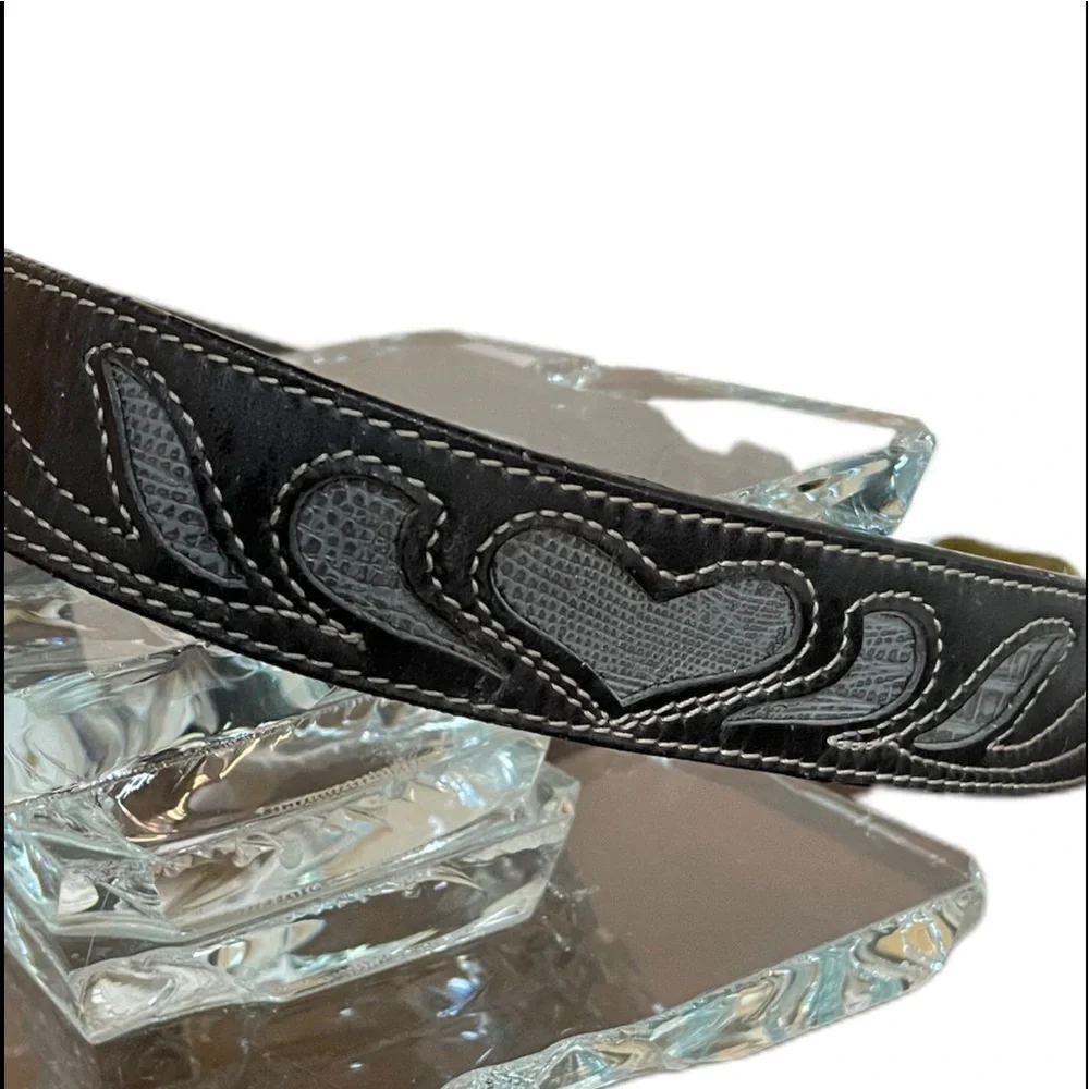 Youth Ladies Black and Gray Western Cowboy Belt by Leegin, 26